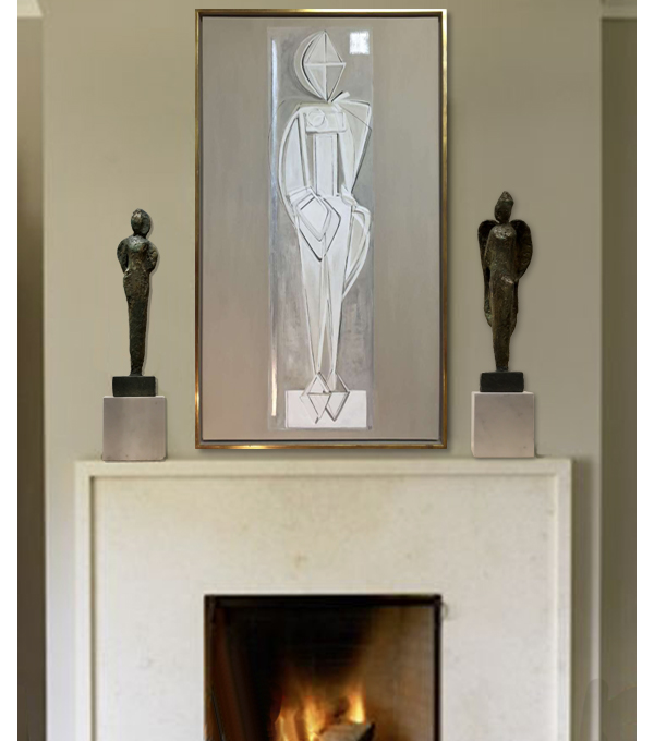 ‘Gala Pose’ Left & Right Study Original Maquettes in Clay, Wood and Gesso with Bronze Finish on Marble Plinths