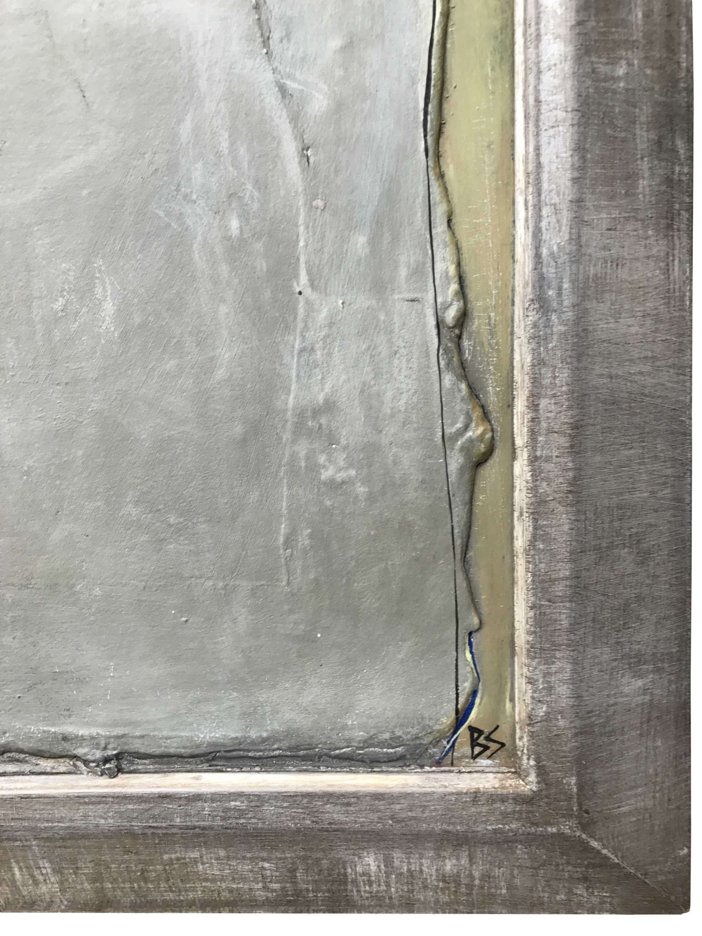 TRIPTYCH ‘River Stones Triptych’ Oil, Acrylic and Gesso on Board in Silver Gilt Frames