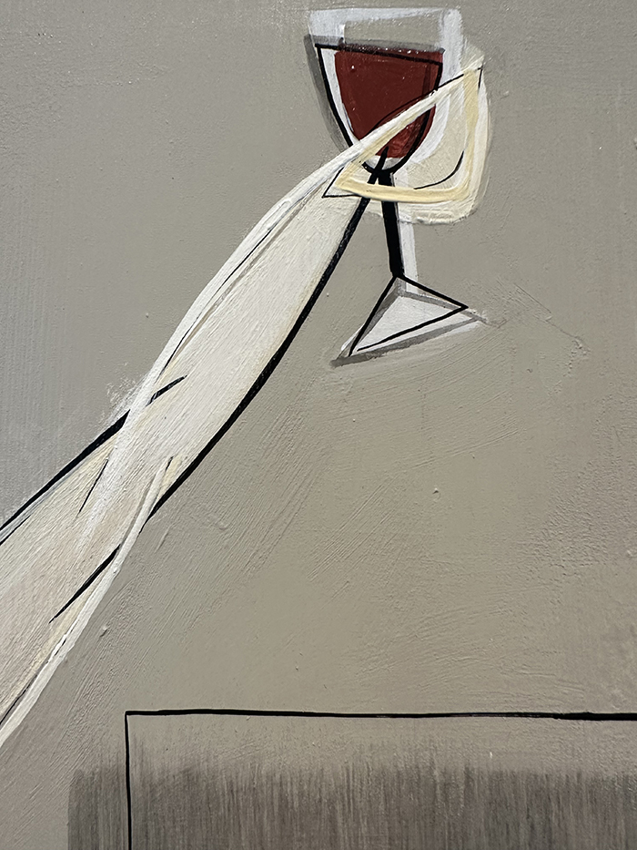 ‘Valentine Girl’ Oil & Acrylic on Board in 1920s Art Deco Rosewood Frame with Gold Leaf & Bronze Finish