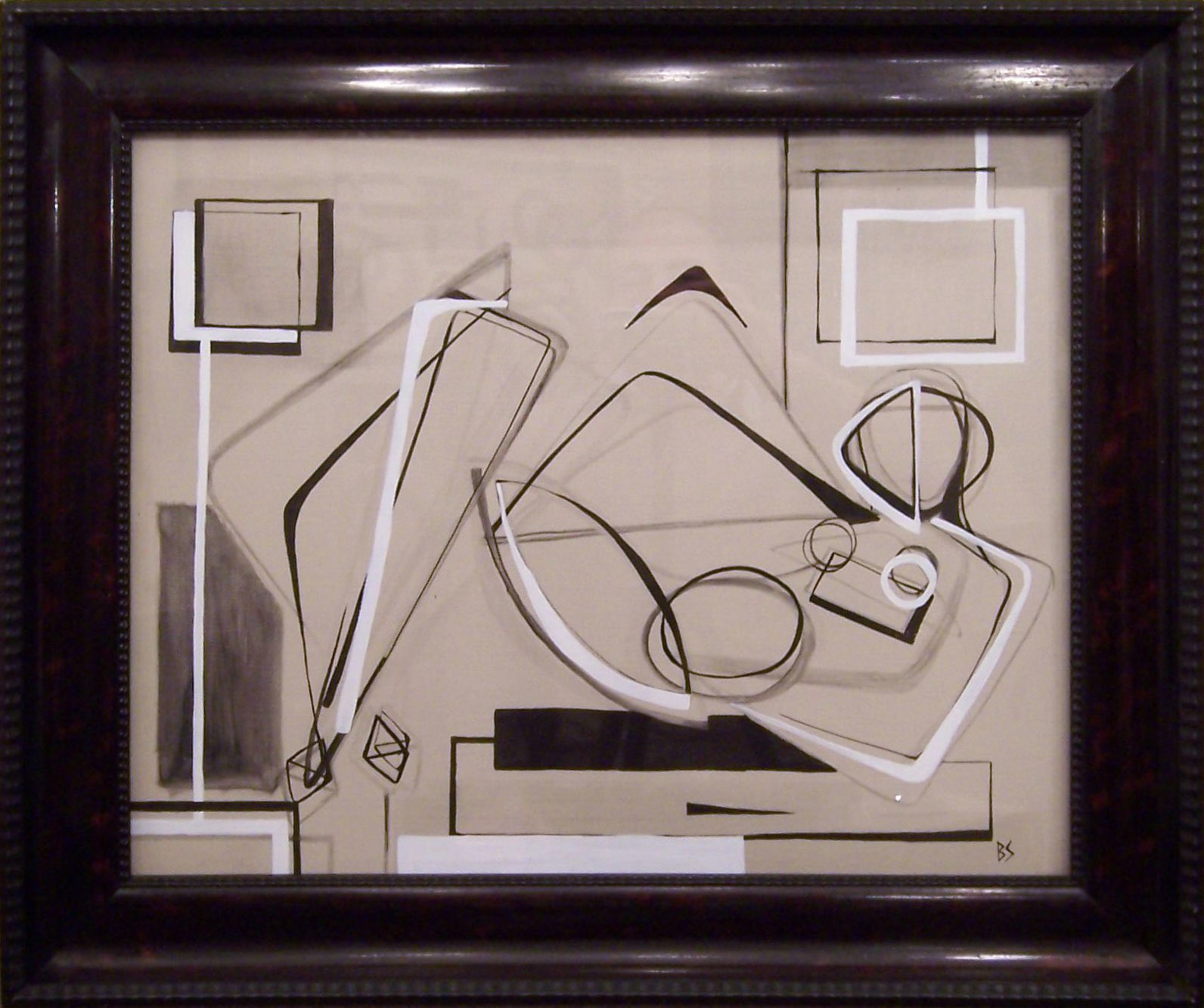 'Study of Reclining Woman in Grey' Oil and Acryllic in Modern Frame