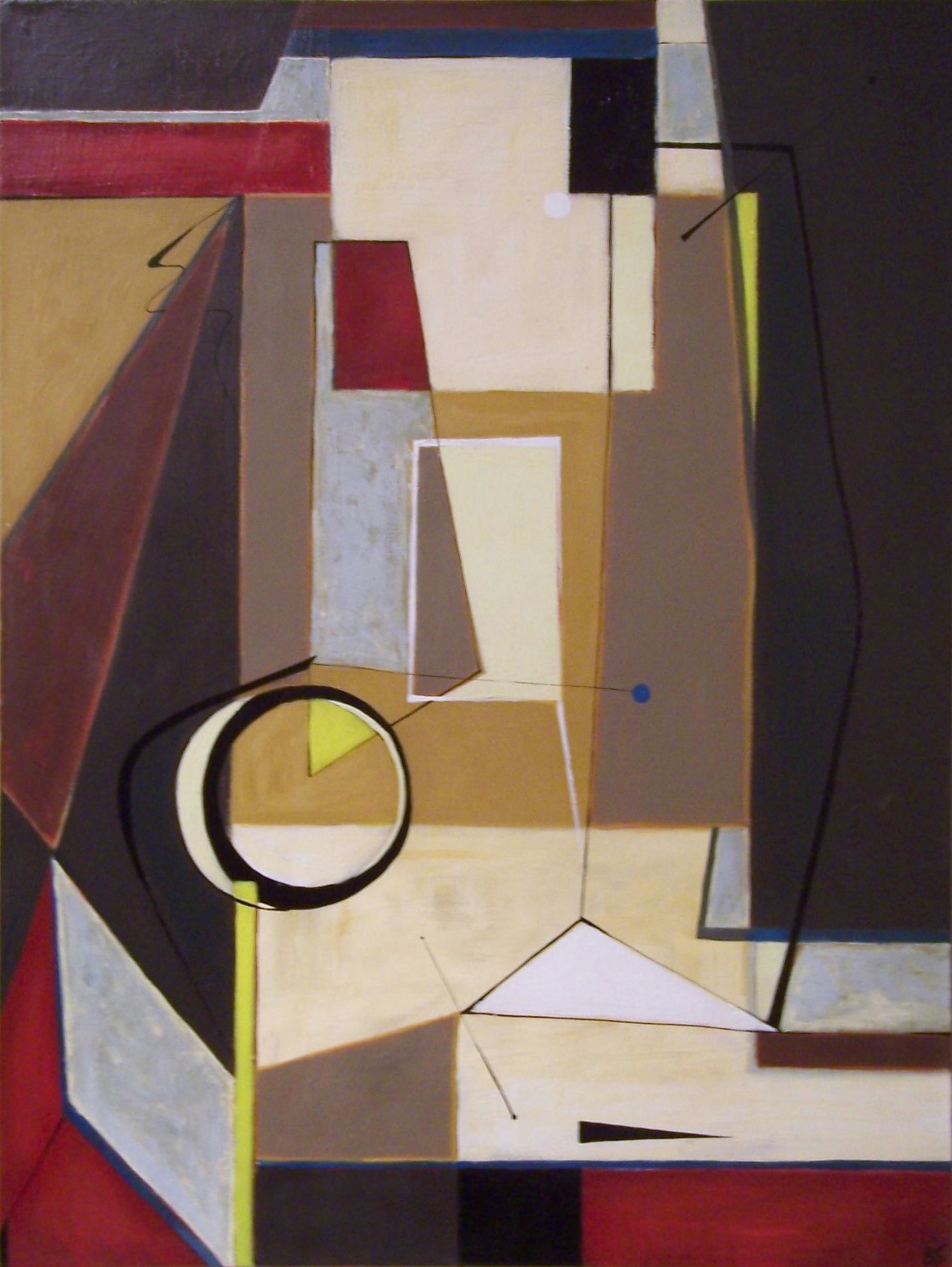 'Abstract in Red, Yellow and Blue' on Canvas