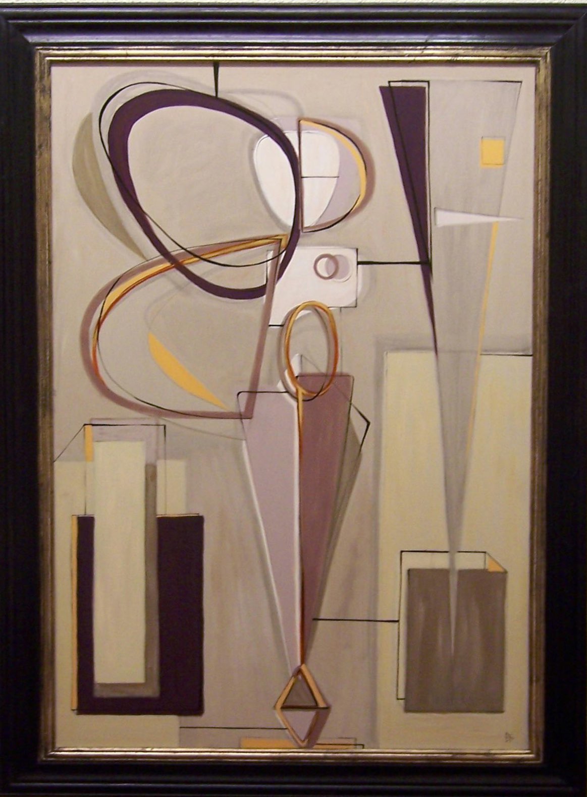 'Standing Dancer in Purple' Right Study Oil and Acryllic on Board in Modern Frame