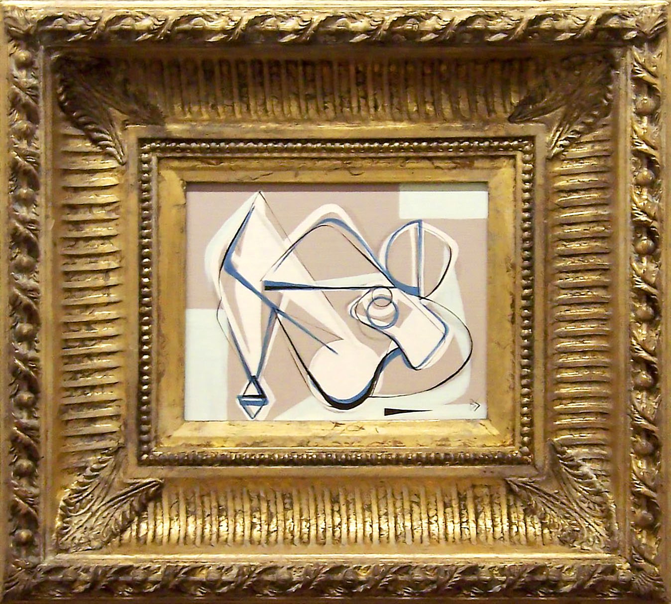 Mint Nude Right Study Gouache on Board in Gold Box Frame.jpg