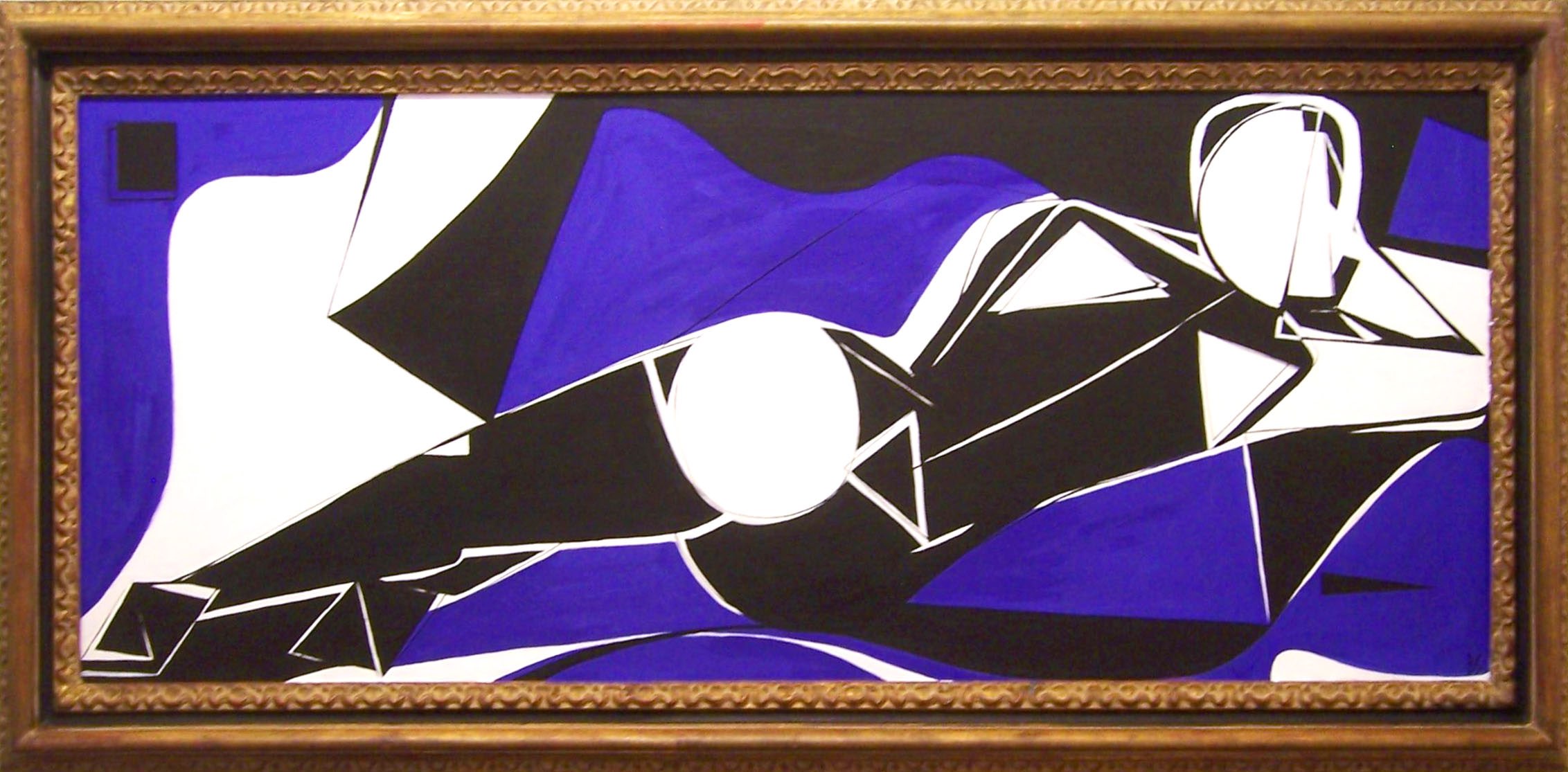 'Dreaming of Miro' Gouache on Board in Antique Carved Gilt Frame