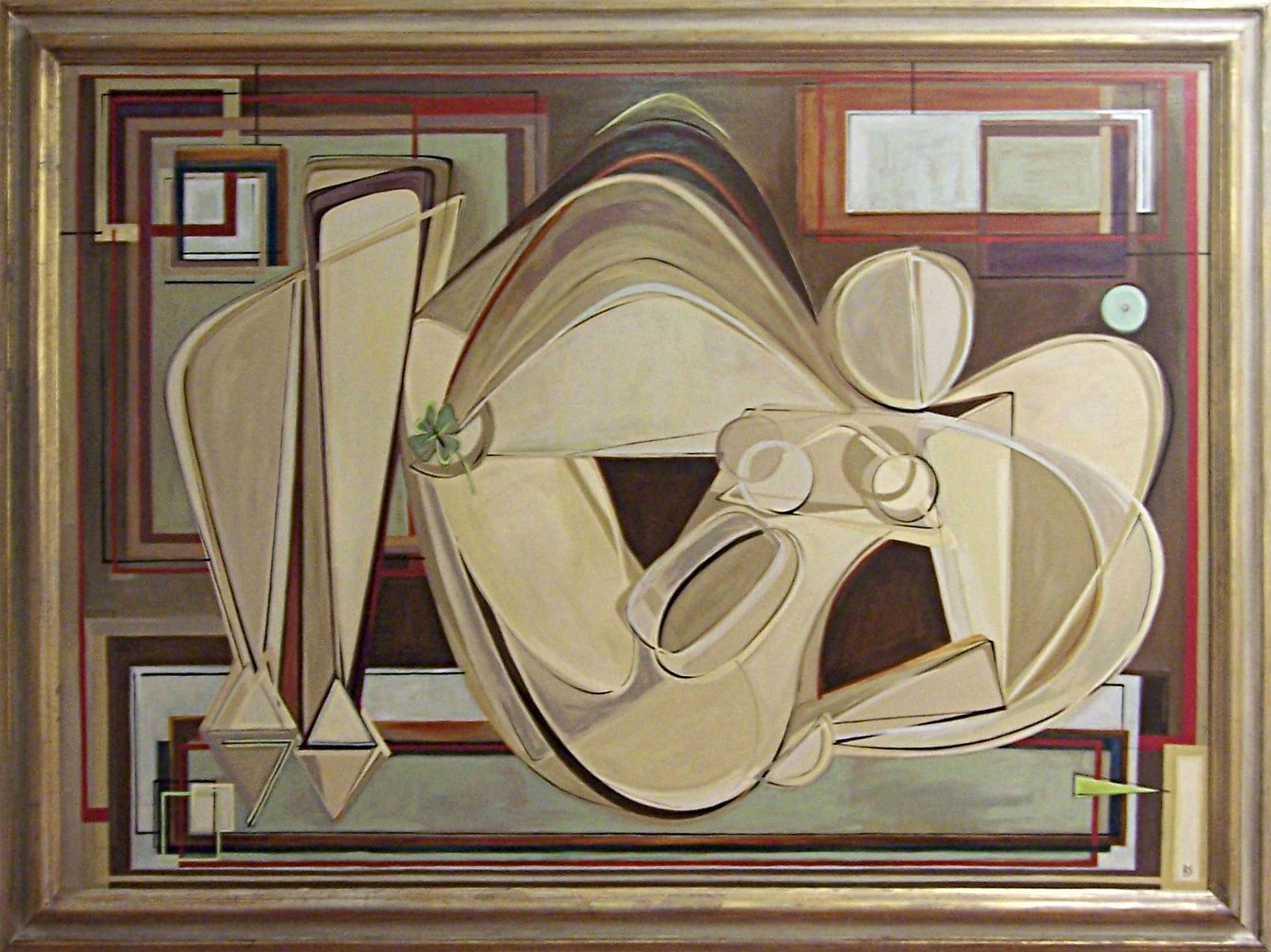 'Lady Luck' Oil & Acrylic on Board in Old Cream & Gold Frame