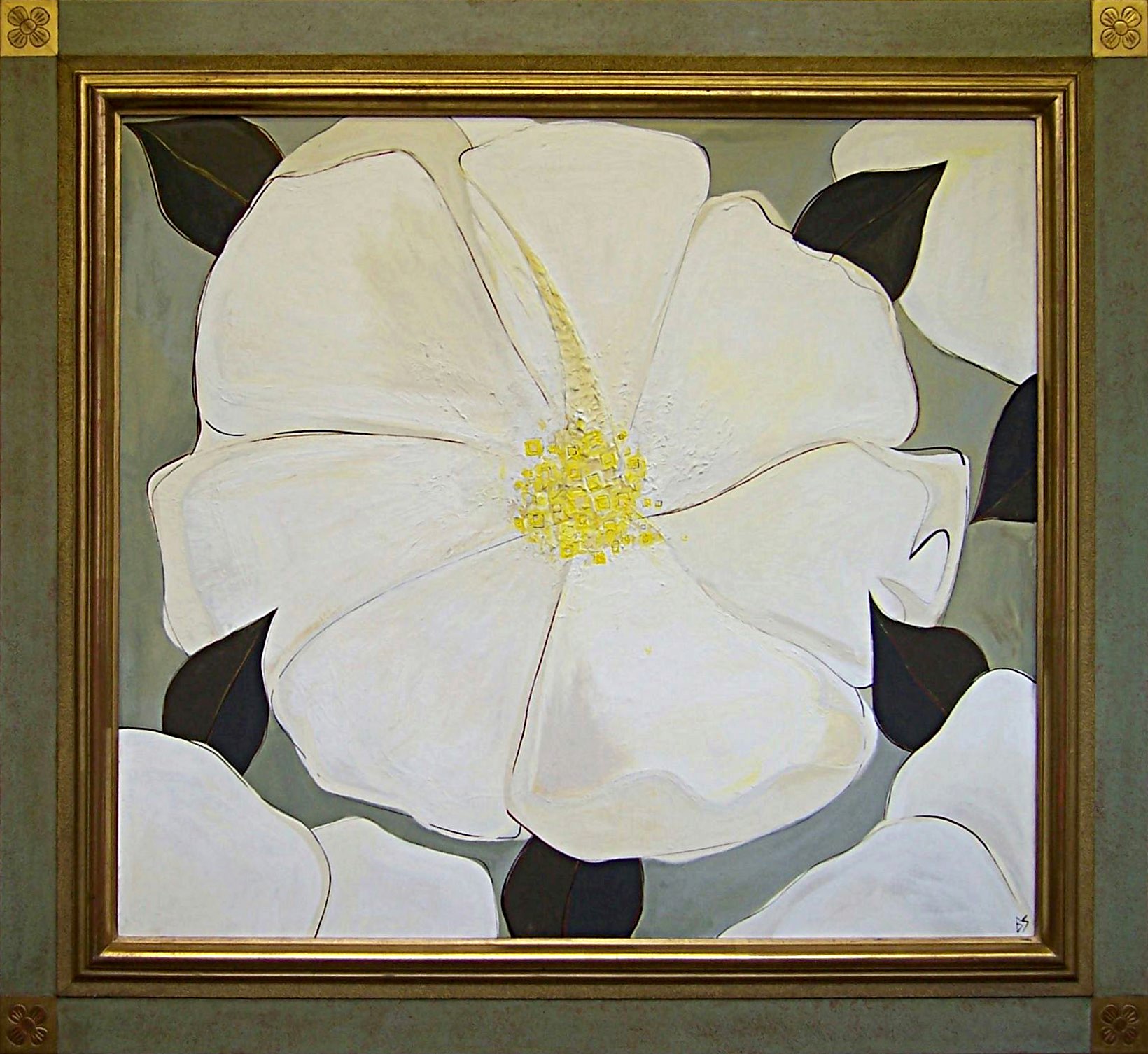 'White Innocence' Oil & Acrylic on Board in Designed Bespoke Frame