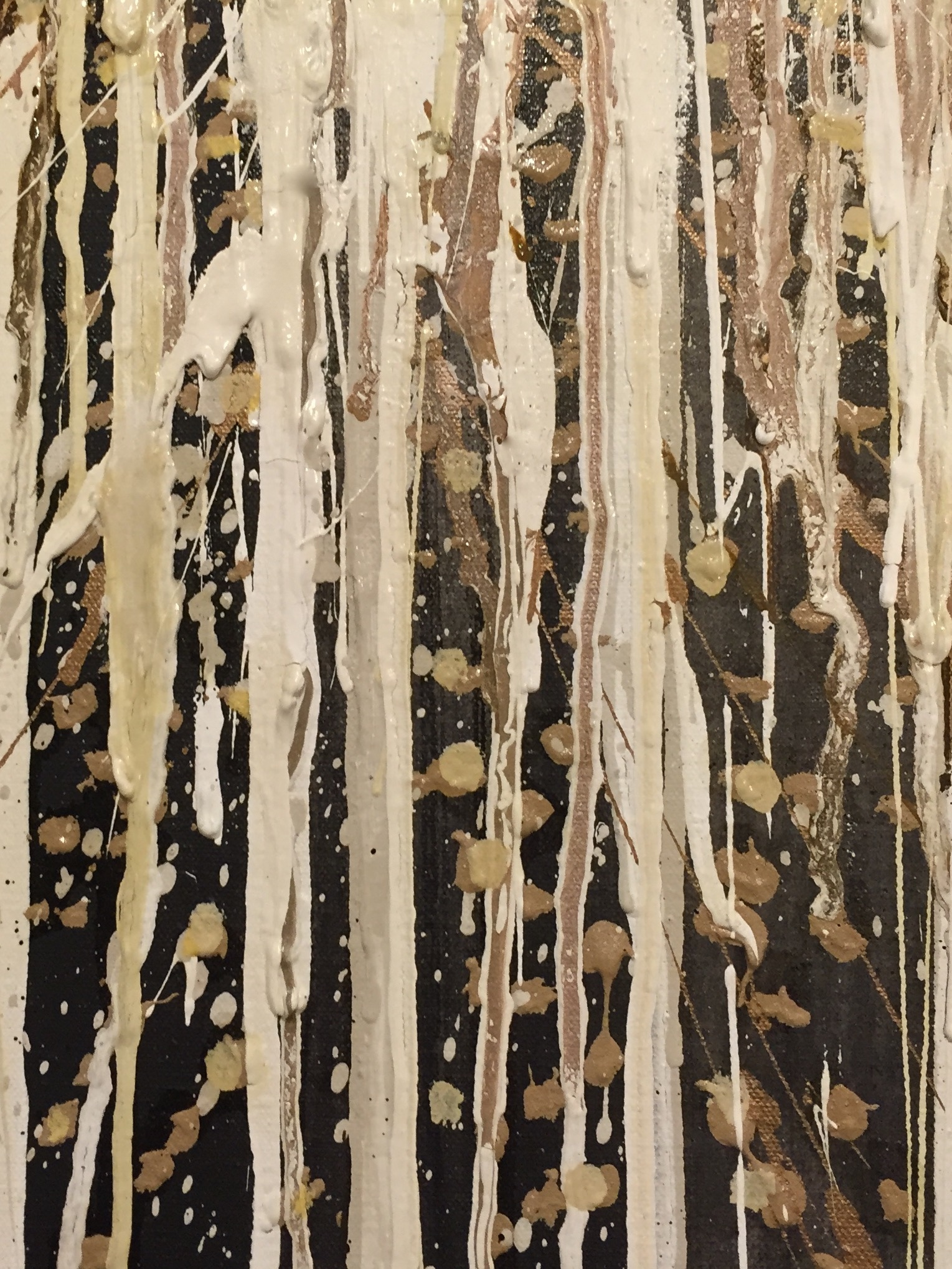 'The Spring's Fireworks' Oil & Acrylic on Canvas in Bronze Finish Tray Frame