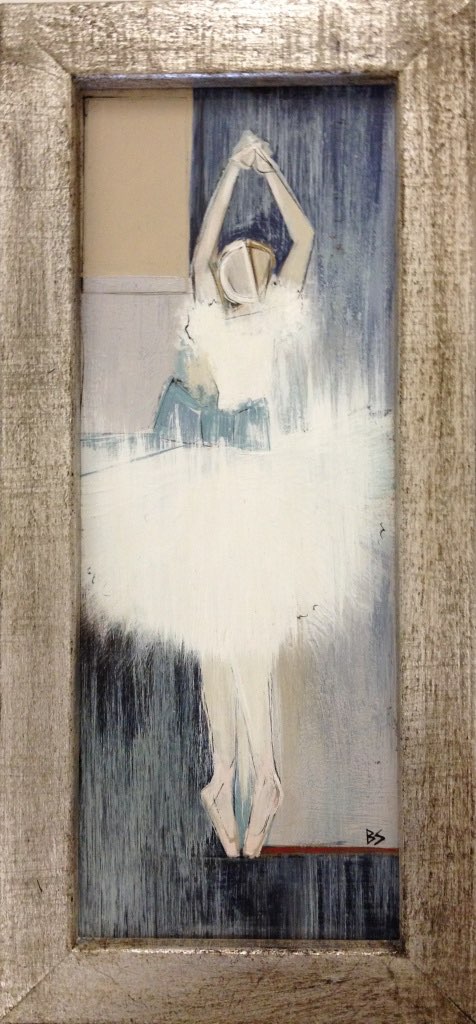 'Snow Queen' Oil & Acrylic on Board in Silver Gilt Wooden Frame