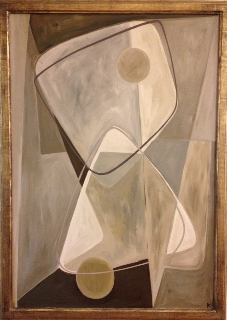 'Equinox' Oil & Acrylic on Board in Gold Frame