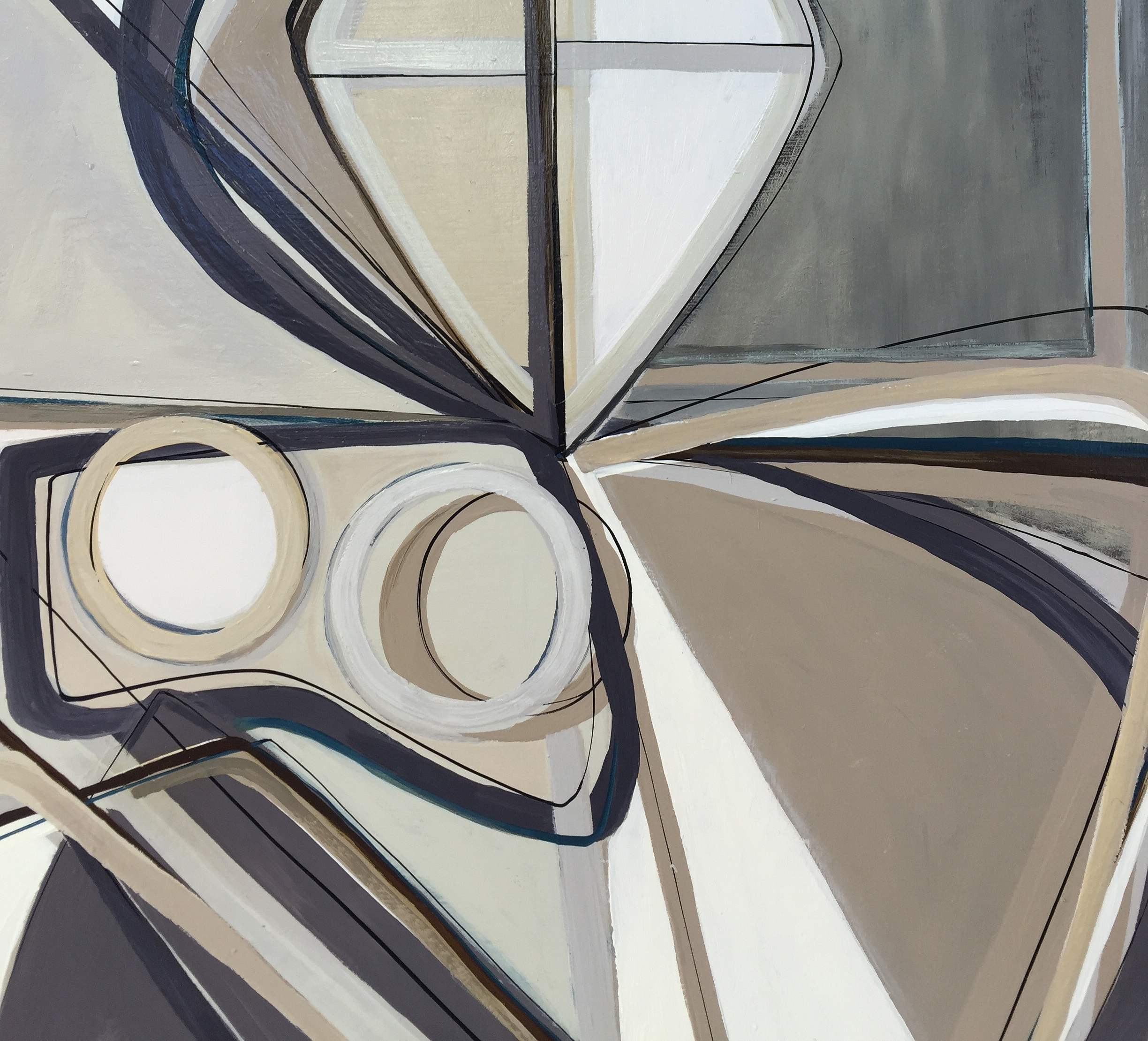 'Harlow Reclining' Oil & Acrylic on Board in 1970s Silver/Bronze Finish Tray Frame with Sloping Edges 152cm x 118cm