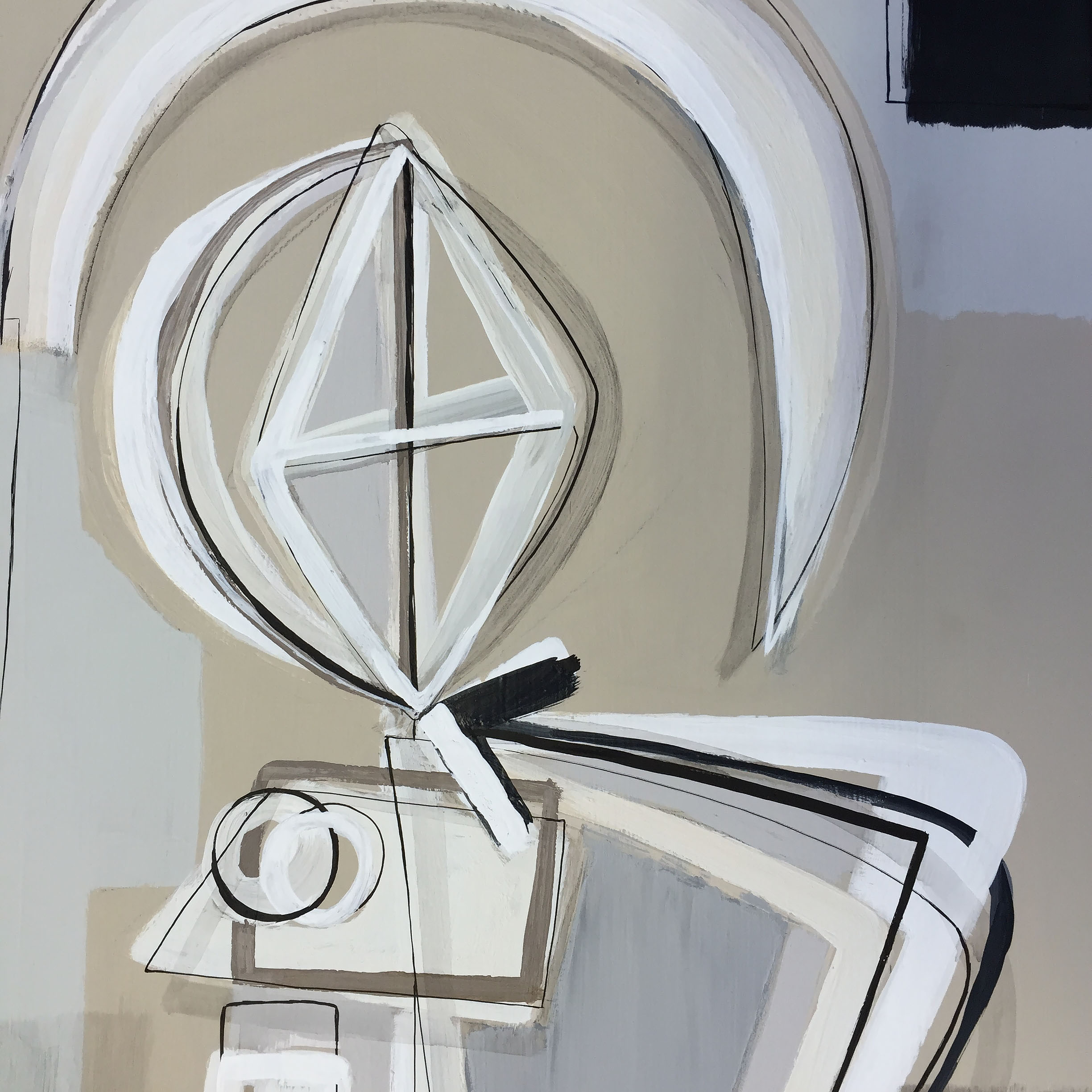 PAIR ‘Dancer’ Left & Right Study Gouache on Board in Gold/Bronze Presentation Frame behind Glass