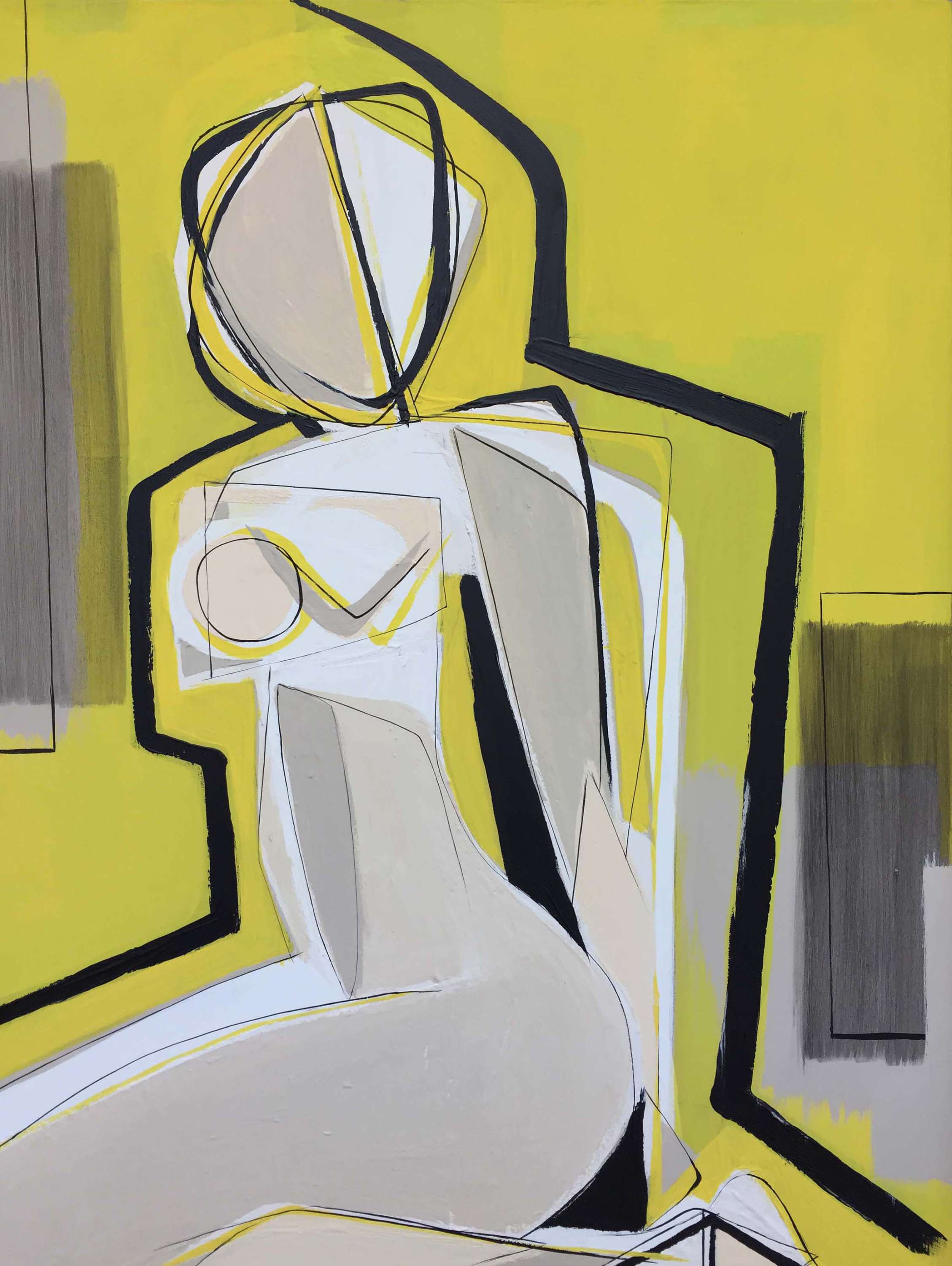 ‘Blondie’ Gouache & Acrylic on Board in Water Gilt Gold Presentation Frame