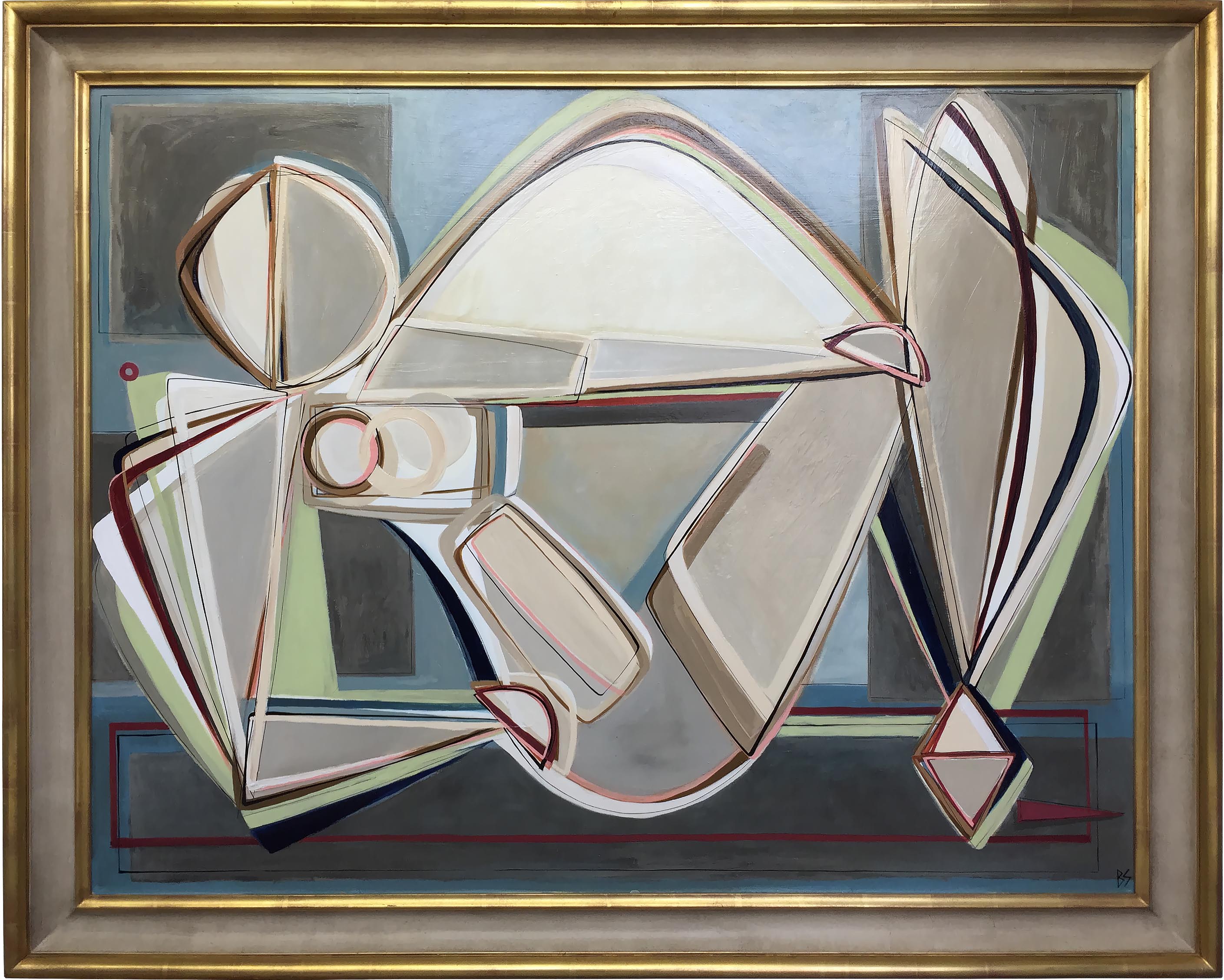 ‘English Rose’ Oil & Acrylic on Board in Gold Water Gilt & Cream Frame