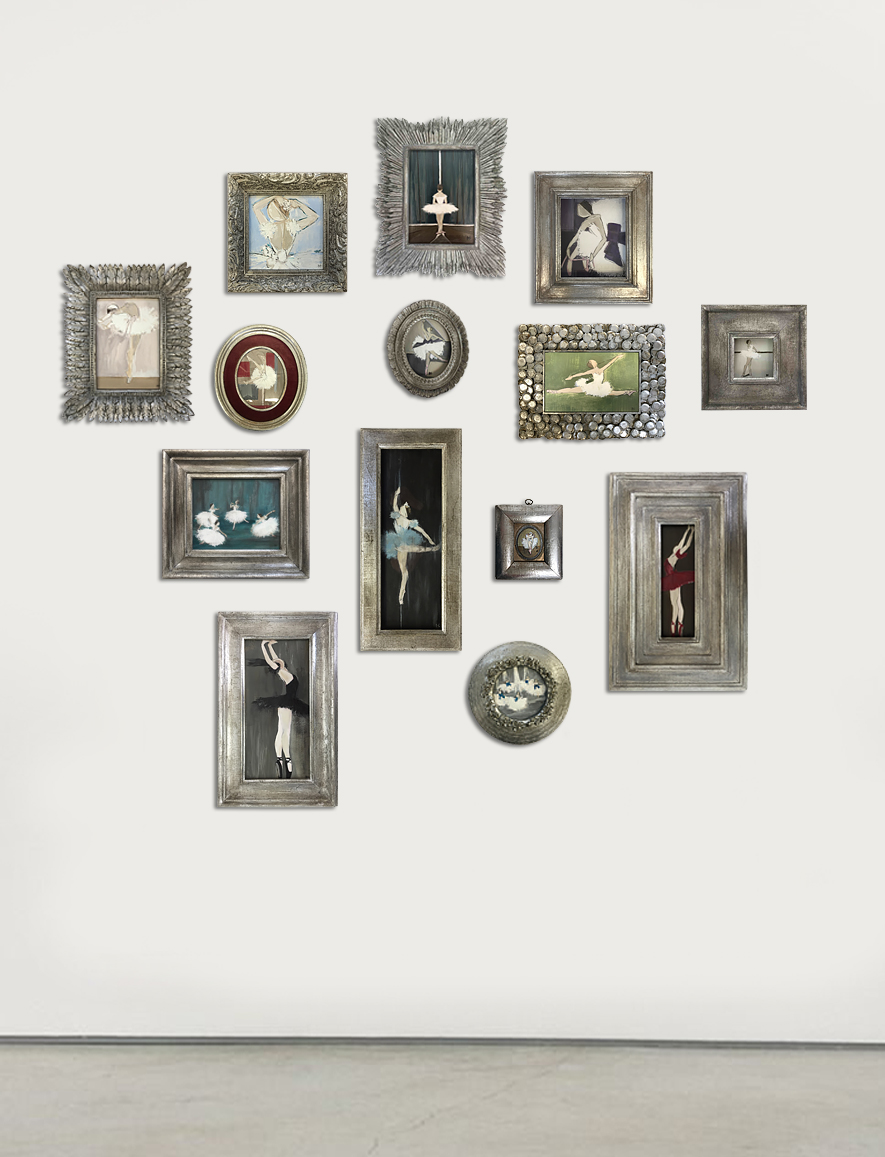 ‘Ice Queen’ Oil & Acrylic on Board in Silver Gilt Antique Vignette Frame