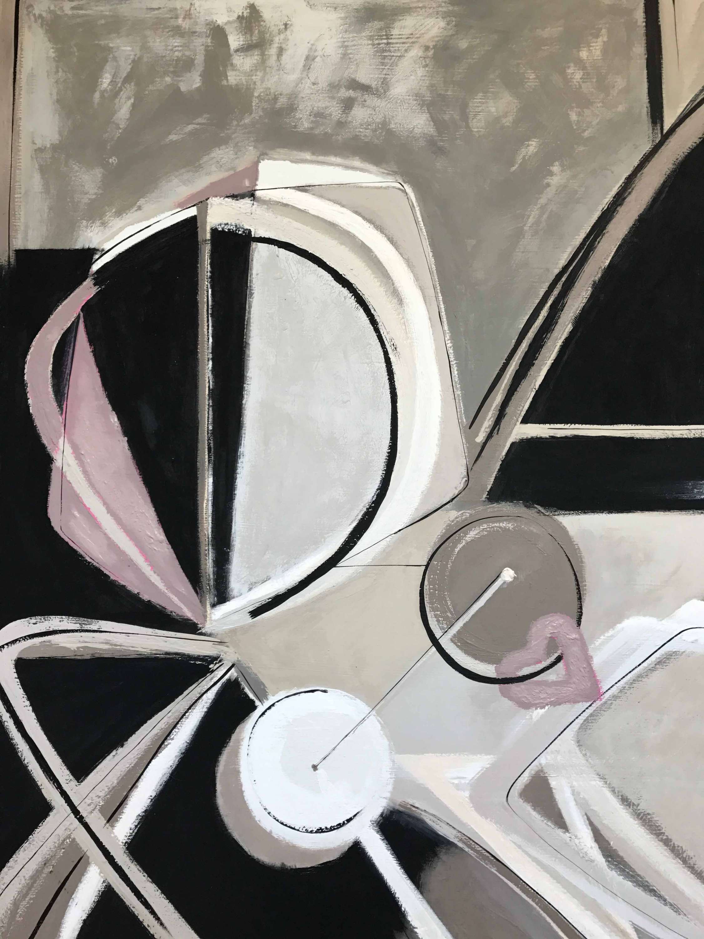 ‘Pink Aphrodite’ Oil & Acrylic on Board in Gold Leaf and Bronze Finish Shadow Gap Tray Frame