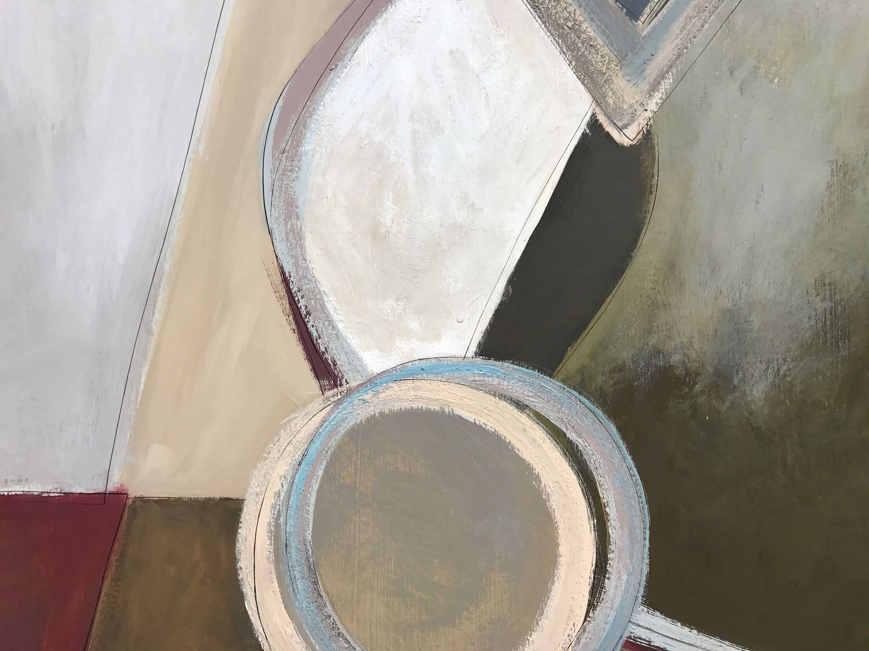 ‘Cashmere Diptych’ Gouache & Acrylic on Board in Gold Leaf and Bronze Finish Shadow Gap Tray Frame