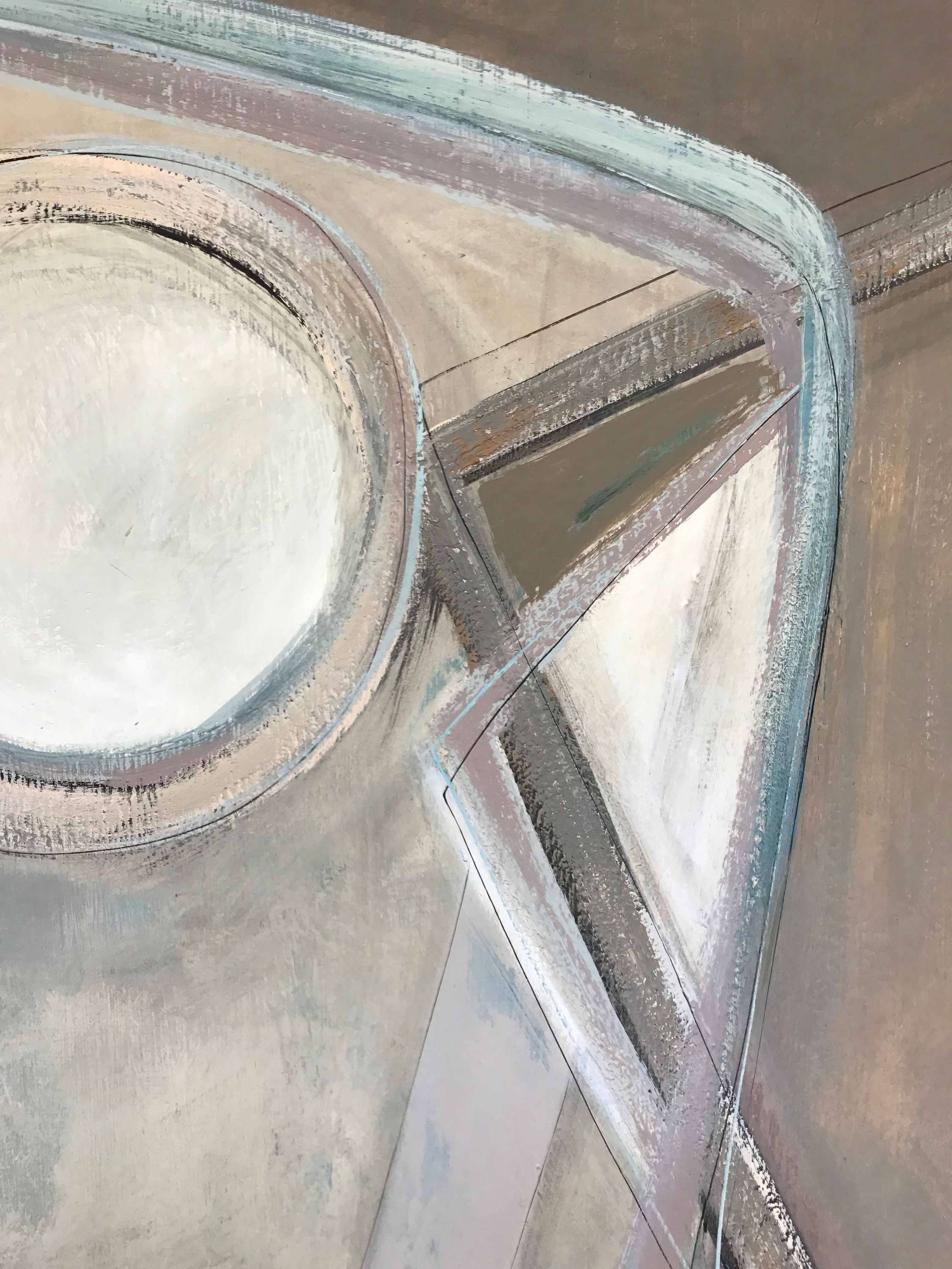 ‘Cashmere Diptych’ Gouache & Acrylic on Board in Gold Leaf and Bronze Finish Shadow Gap Tray Frame