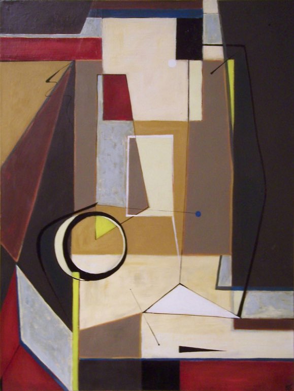 'Abstract in Red, Yellow and Blue' on Canvas