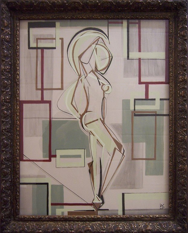 Standing Nude in Antique Frame
