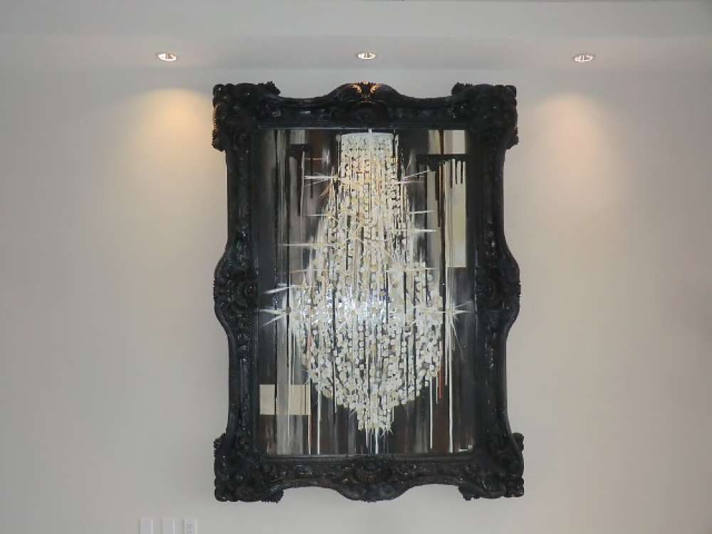 'Chandelier' Oil & Acrylic on Board with Rock Crystal, Glass & Mirror