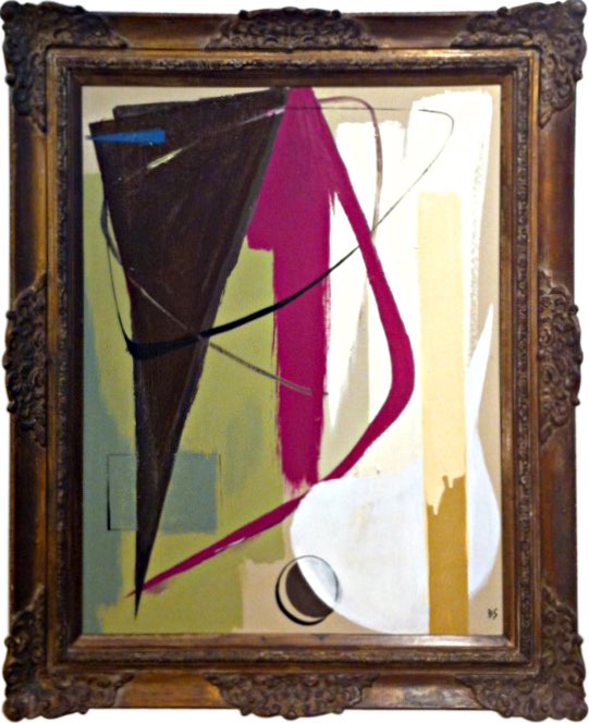 PAIR 'Butterfly Wing' Left and Right Study, Oil & Acrylic on Board in pair of Antique Foliate Frames