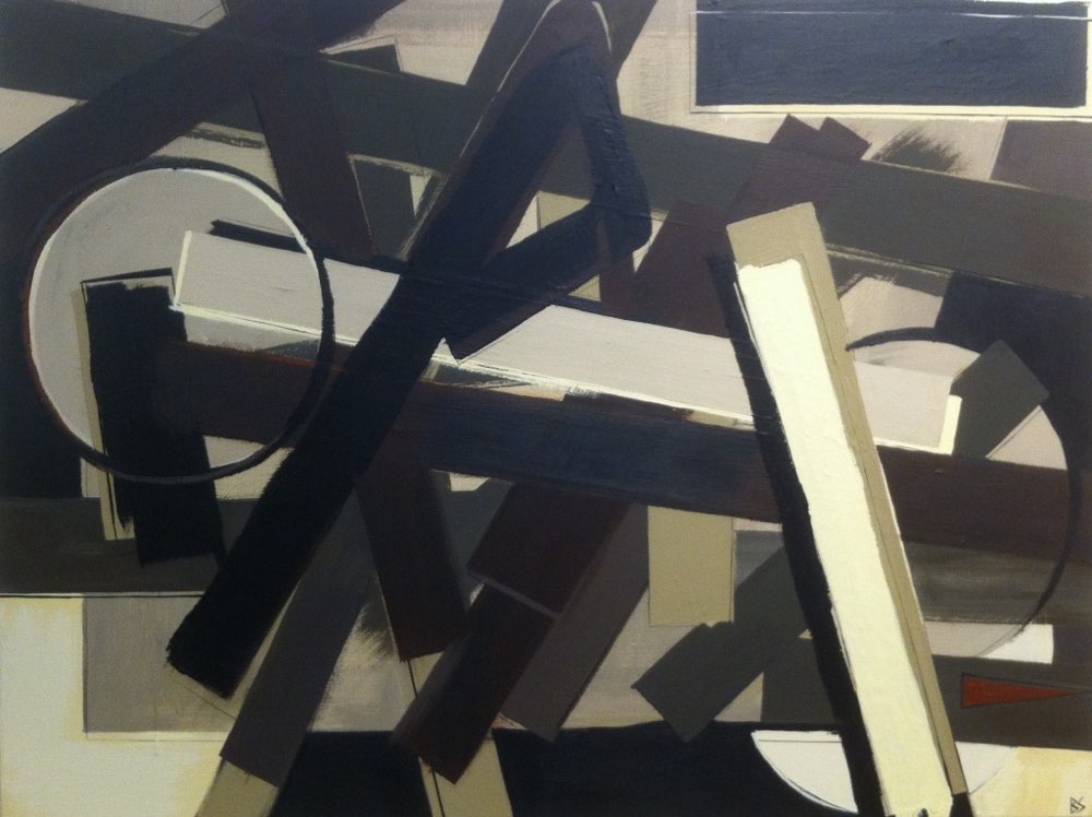 'Abstract with Rust' Oil & Acrylic on Canvas