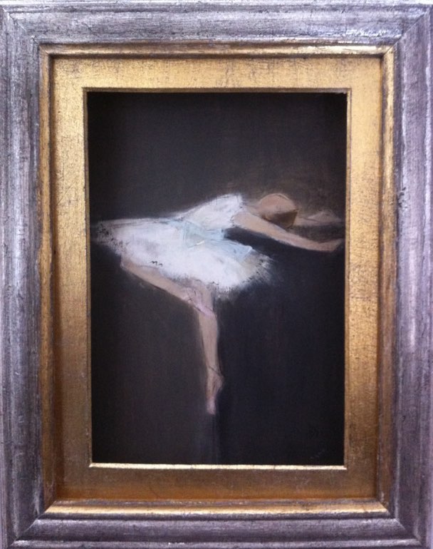 'Cinderella' Gouache on Board in Silver Gilt Box Frame