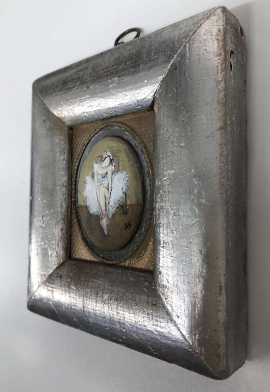 ‘Ice Queen’ Oil & Acrylic on Board in Silver Gilt Antique Vignette Frame