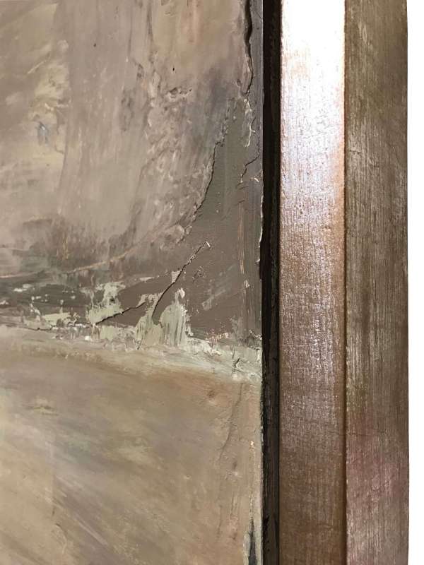 ‘Beach Stones’ Gesso, Oil & Acrylic on Board in Gold Leaf Shadow Gap Frame