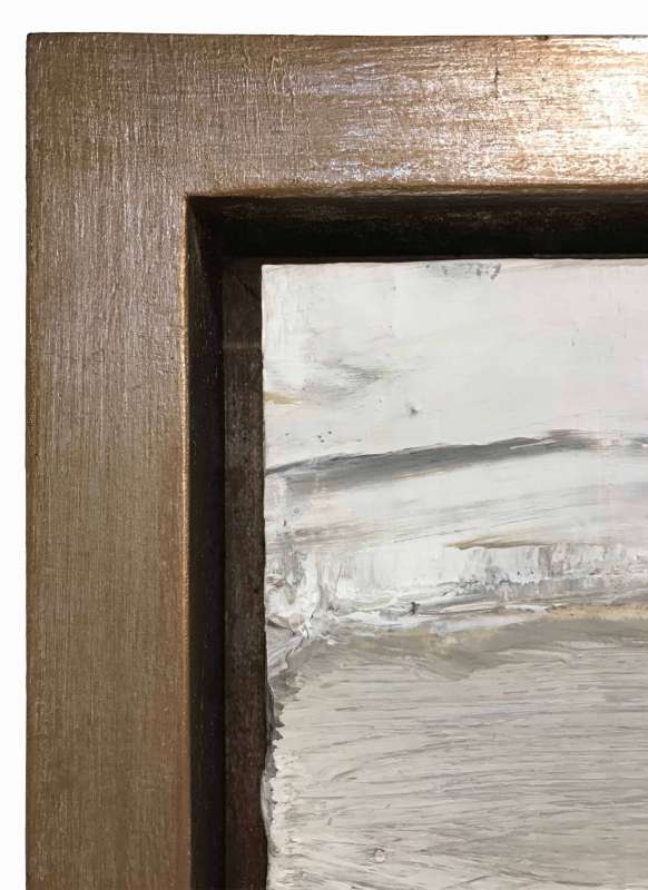 ‘Beach Stones’ Gesso, Oil & Acrylic on Board in Gold Leaf Shadow Gap Frame