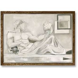 ‘Tiberinus’ Gouache, Oil & Gesso on Board in Bronze Frame (B1087)