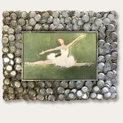 'Midsummer Night's Dream' Gouache on Board in Silver Water Gilt Metal Frame (B1000)
