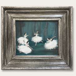 'Corps de Ballet' Acrylic on Board in Silver Gilt Antique Frame (B1005)