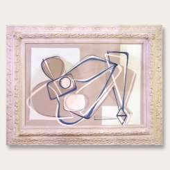 'Mint Nude' Gouache in Stone Finish Antique Frame (B399)