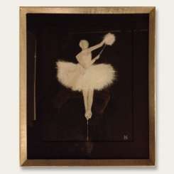 'Ballerina Sparkler' Gouache on Board in Silver Frame (B703)