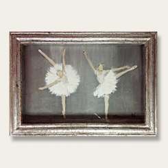 'Little Dancers' Gouache on Board in Bespoke Silver Gilt Frame (B778)