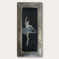 'Cinderella' Oil, Gouache & Acrylic on Board Behind Glass in Silver Gilt Wooden Frame (B848)