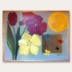 ‘Erica the Ladybird’ Oil & Acrylic on Board in Gold Gilt Frame (B888)